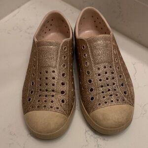 Native Women's Glitter Bronze Slip-On Sneakers